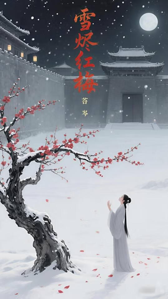 雪烬红梅